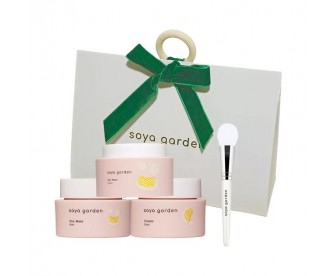 【包邮】Soya Garden 高光面膜-礼赠套装（面膜 100ml+面膜 15ml+面霜 10ml+定制硅胶面膜刷 ）